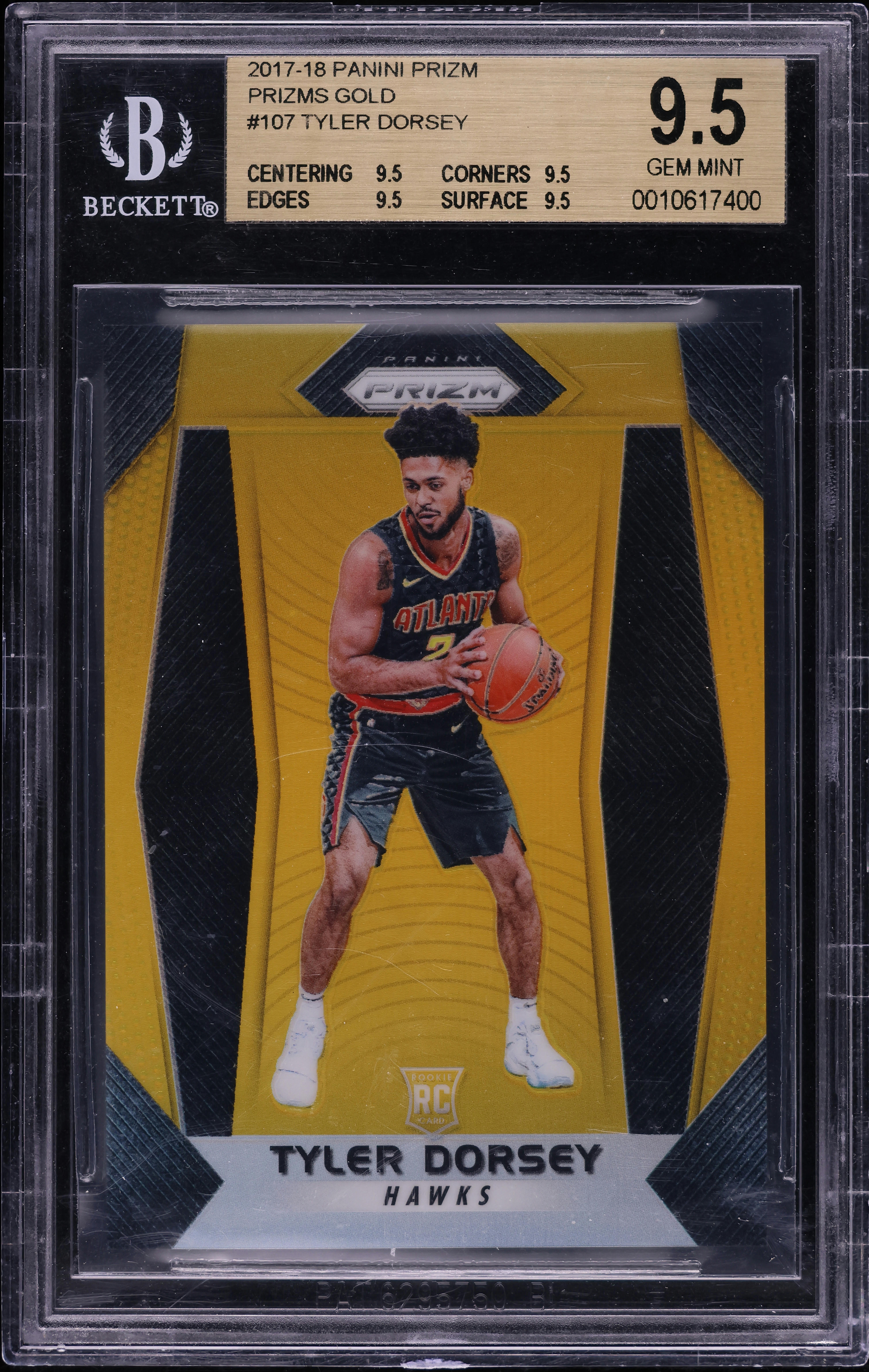 2017 Panini Prizm Gold Tyler Dorsey ROOKIE /10 #107 BGS 9.5 GEM