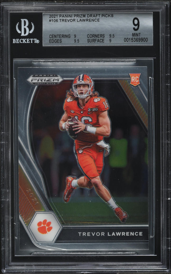 2021 Panini Prizm Draft Picks Trevor Lawrence ROOKIE #106 BGS 9 MINT