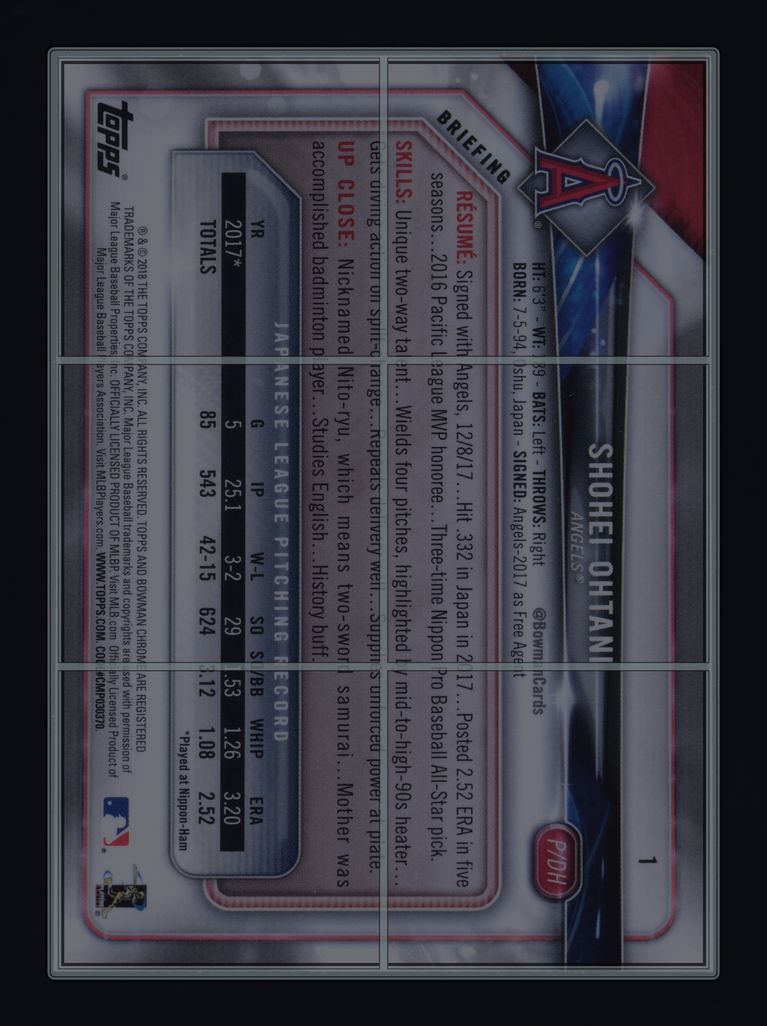 2018 Bowman Chrome Batting Shohei Ohtani ROOKIE #1 MBA AUTH