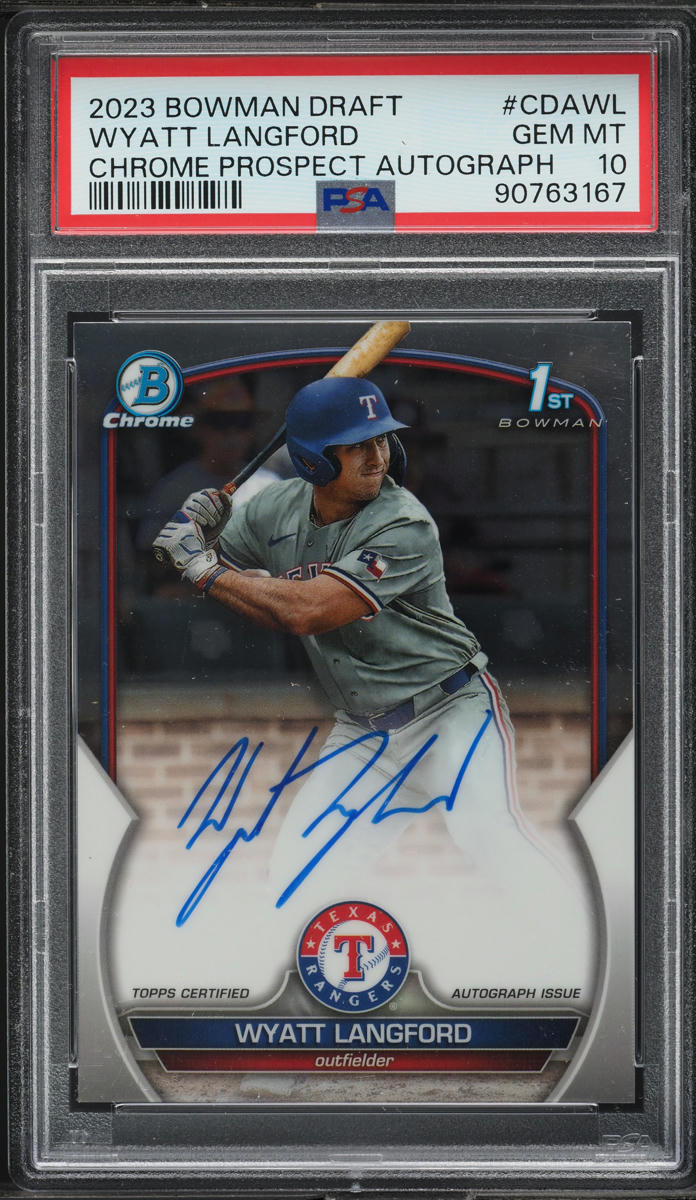 2023 Bowman Chrome Draft Wyatt Langford ROOKIE AUTO #CDA-WL PSA 10 GEM MINT