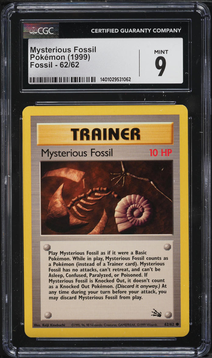 1999 Pokemon Fossil Mysterious Fossil #62 CGC 9 MINT
