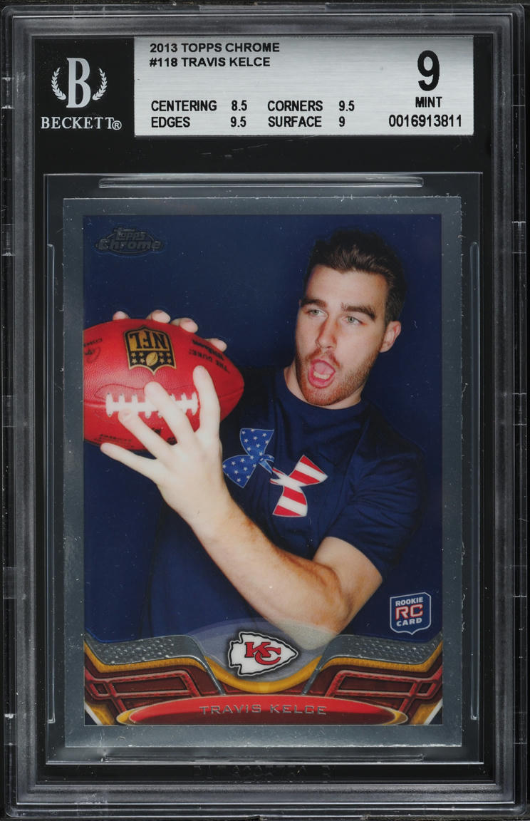 2013 Topps Chrome Football Travis Kelce ROOKIE #118 BGS 9 MINT