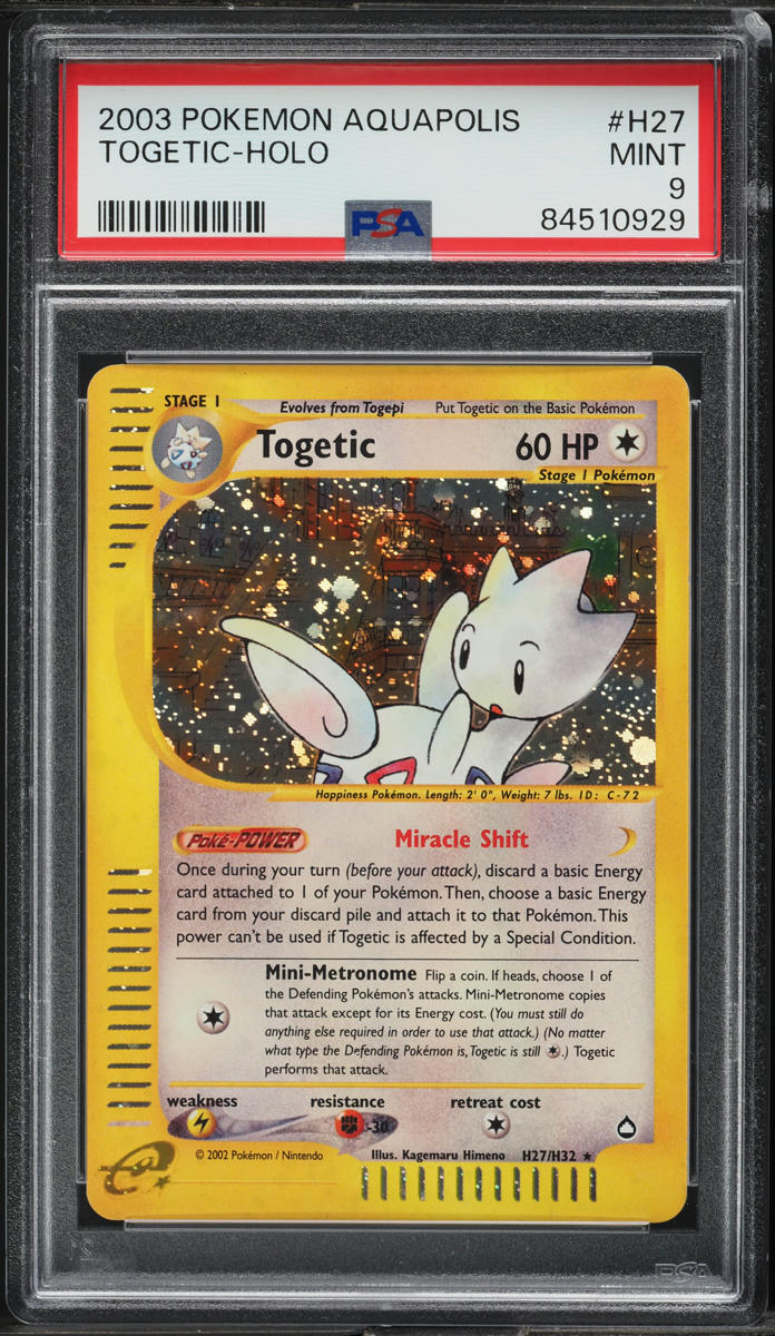 2003 Pokemon Aquapolis Holo Togetic #H27 PSA 9 MINT