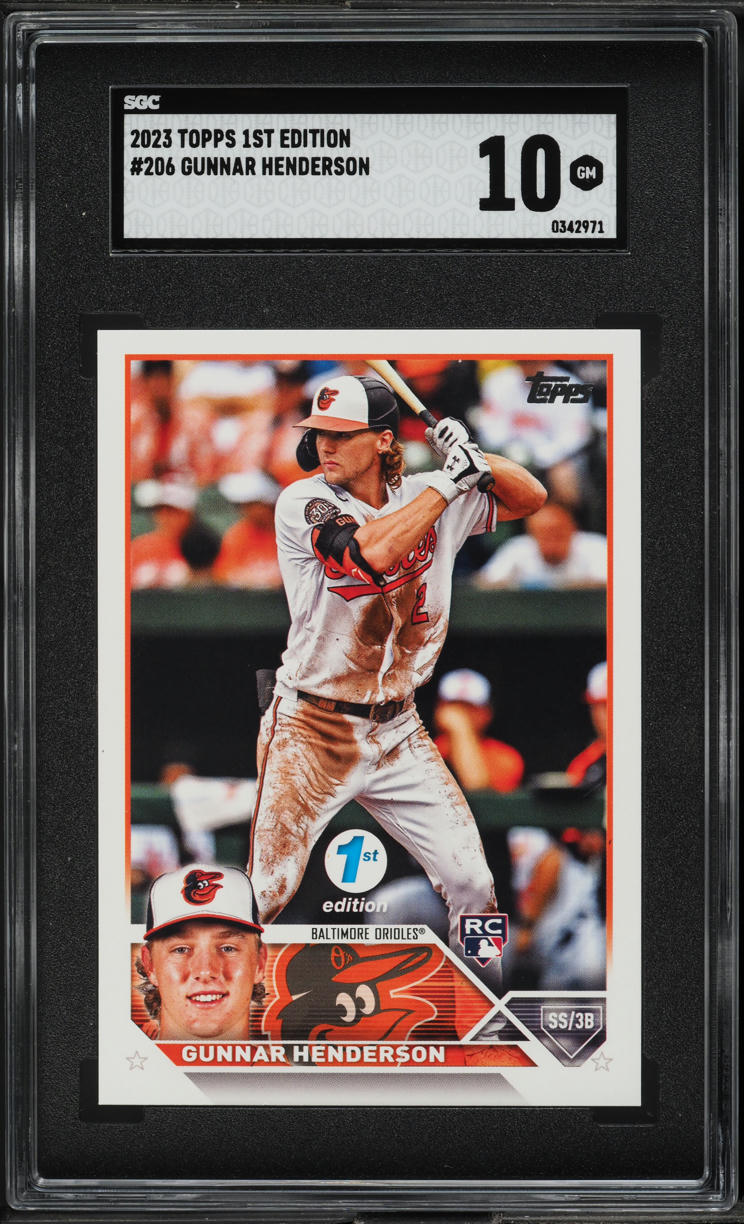 2023 Topps 1st Edition Gunnar Henderson ROOKIE #206 SGC 10 GEM MINT