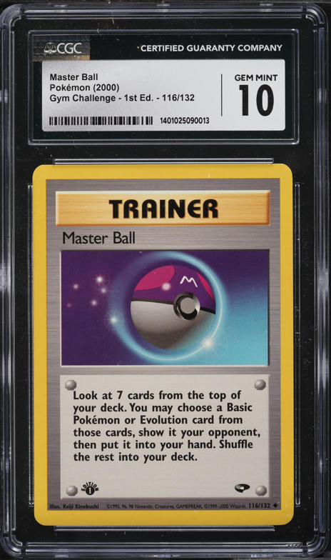 2000 Pokemon Gym Challenge 1st Edition Master Ball #116 CGC 10 GEM MINT
