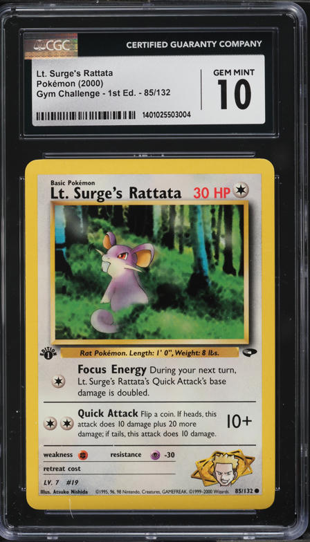 1995 rattata pokemon card value Colorless Colorless Bite (20) Weakness Fighting 2 Resistance Psychic Lt. Surge's Rattata | Dex