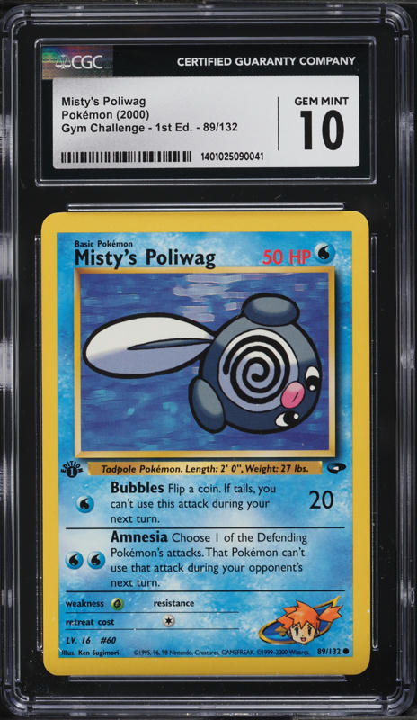 2000 Pokemon Gym Challenge 1st Edition Misty's Poliwag #89 CGC 10 GEM MINT