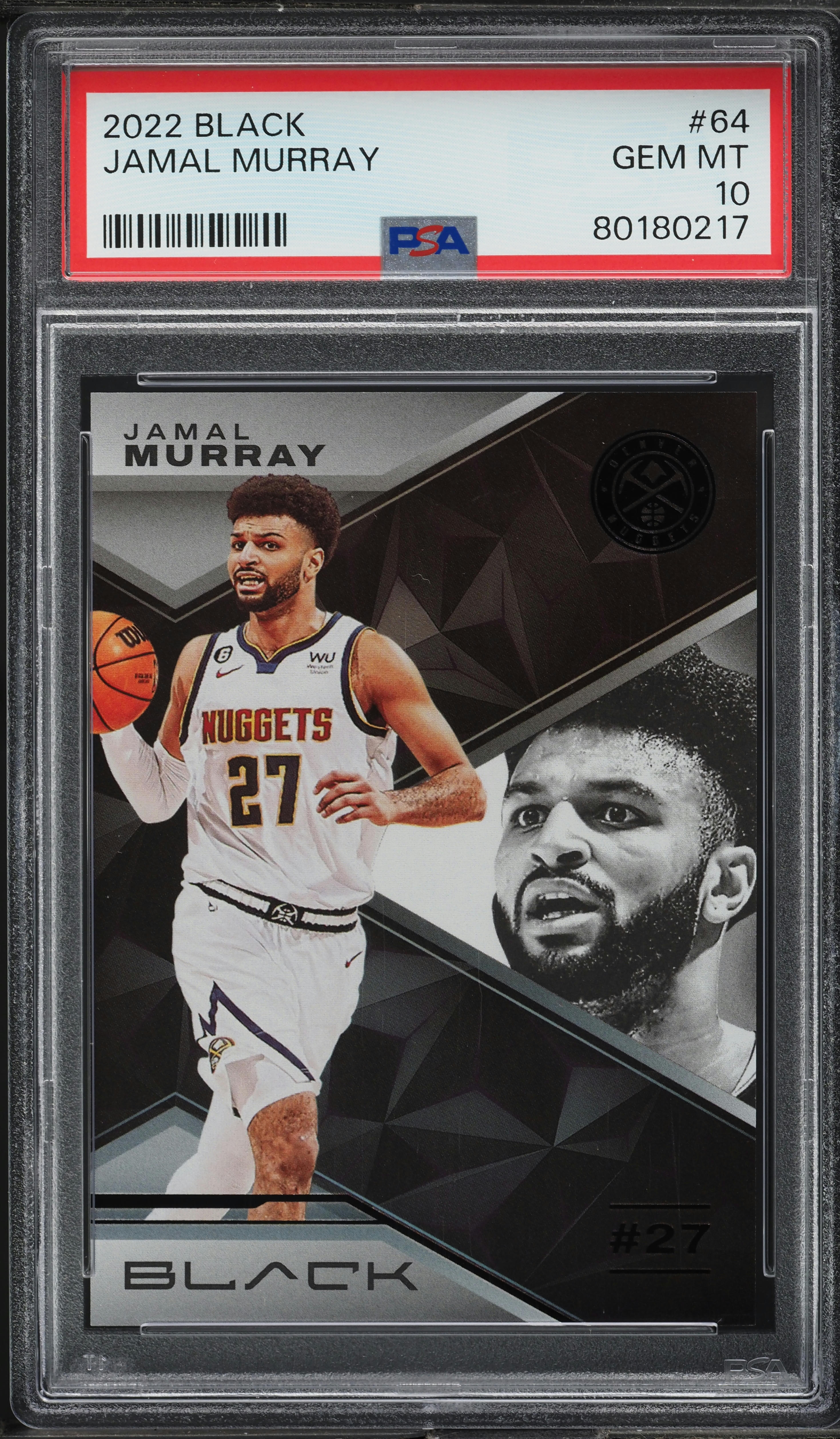 2022 Panini Black Jamal Murray #64 PSA 10 GEM MINT on Fanatics Collect