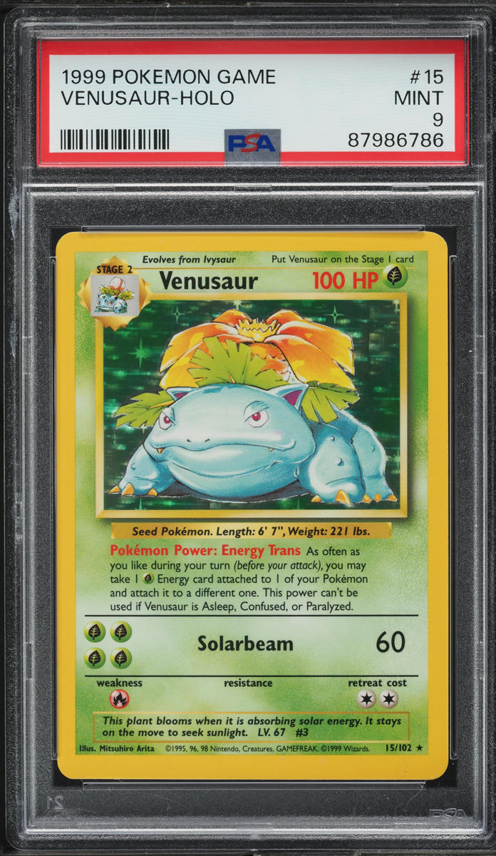 1999 Pokemon Base Set Holo Venusaur #15 PSA 9 MINT