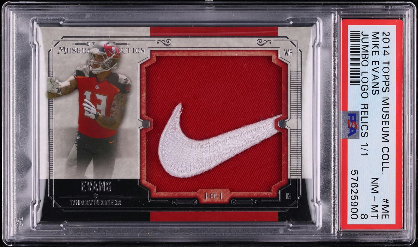 2014 Topps Museum Collection Mike Evans ROOKIE NIKE PATCH 1/1 #JLA-ME PSA 8