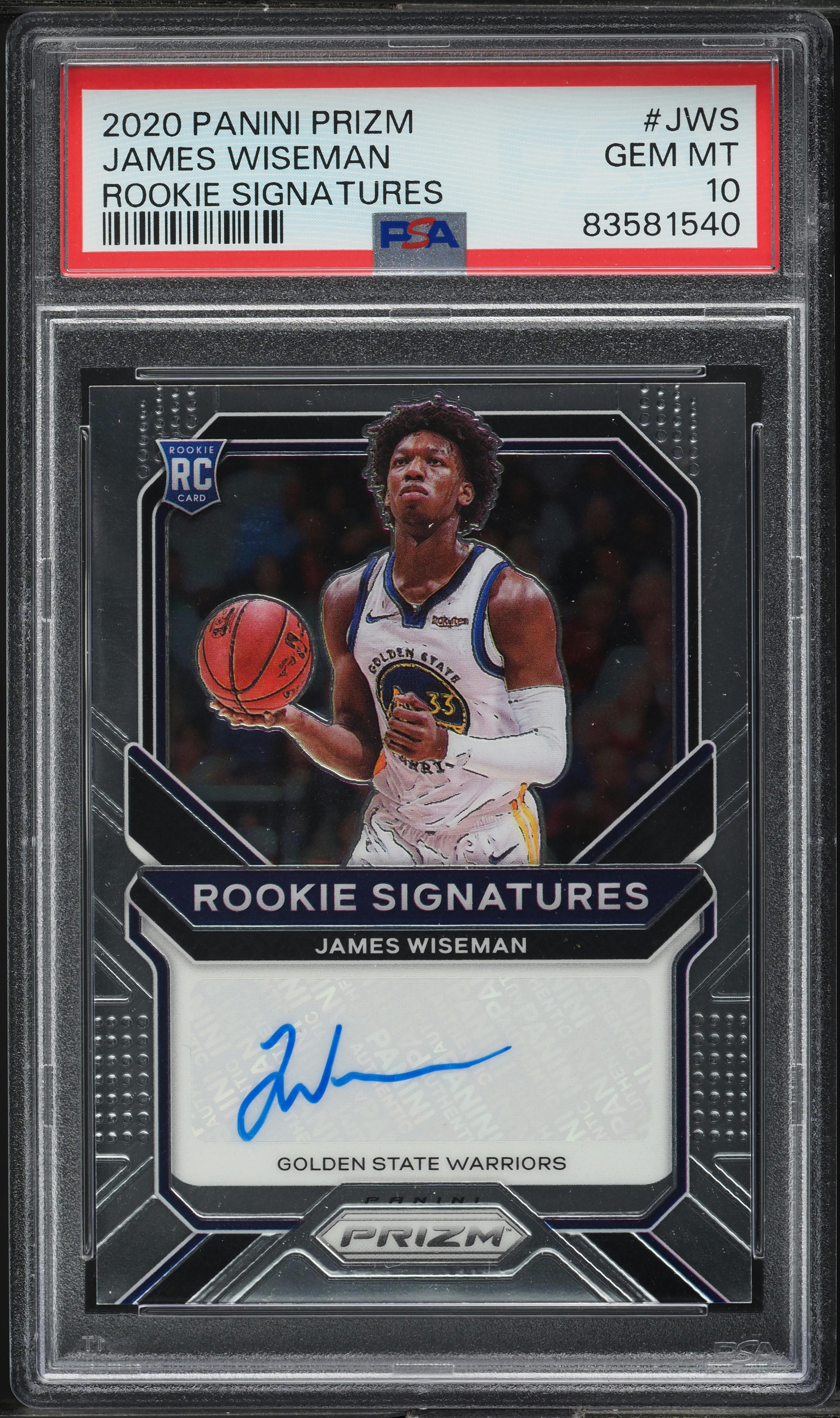 2020 Panini Prizm Signatures James Wiseman ROOKIE AUTO #JWS PSA 10