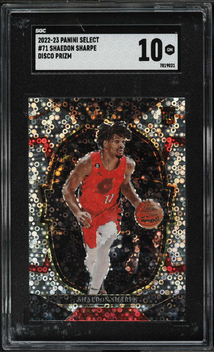 2022 Select Concourse Disco Prizm Shaedon Sharpe ROOKIE #71 SGC 10 GEM MINT