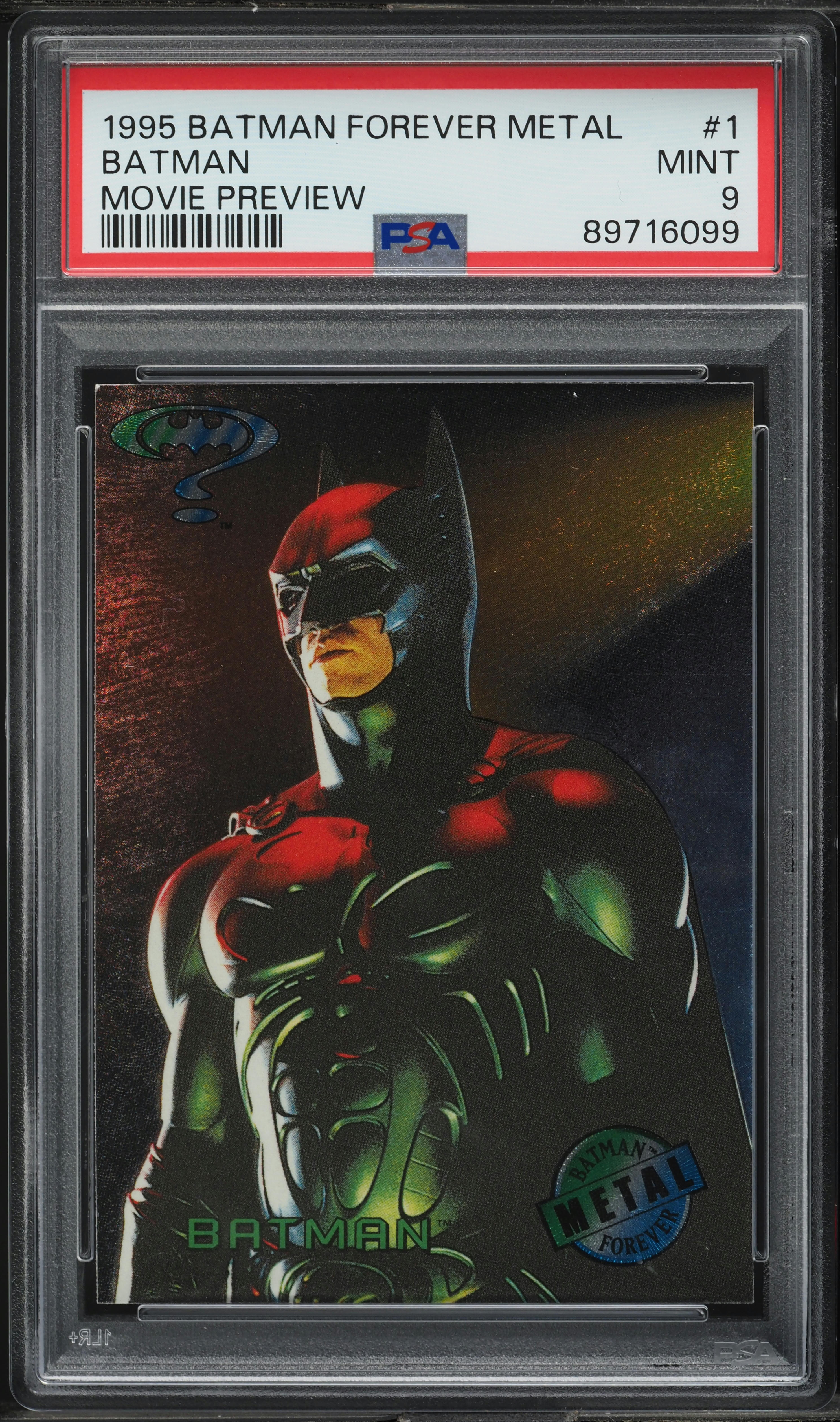 1995 Batman Forever Metal Movie Preview Batman #1 PSA 9 MINT on