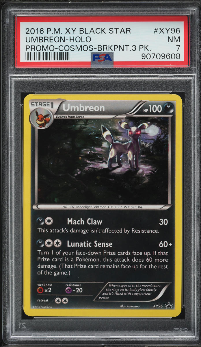 2016 Pokemon XY Black Star Promo Cosmos Breakpoint Holo Umbreon #XY96 PSA 7 NRMT