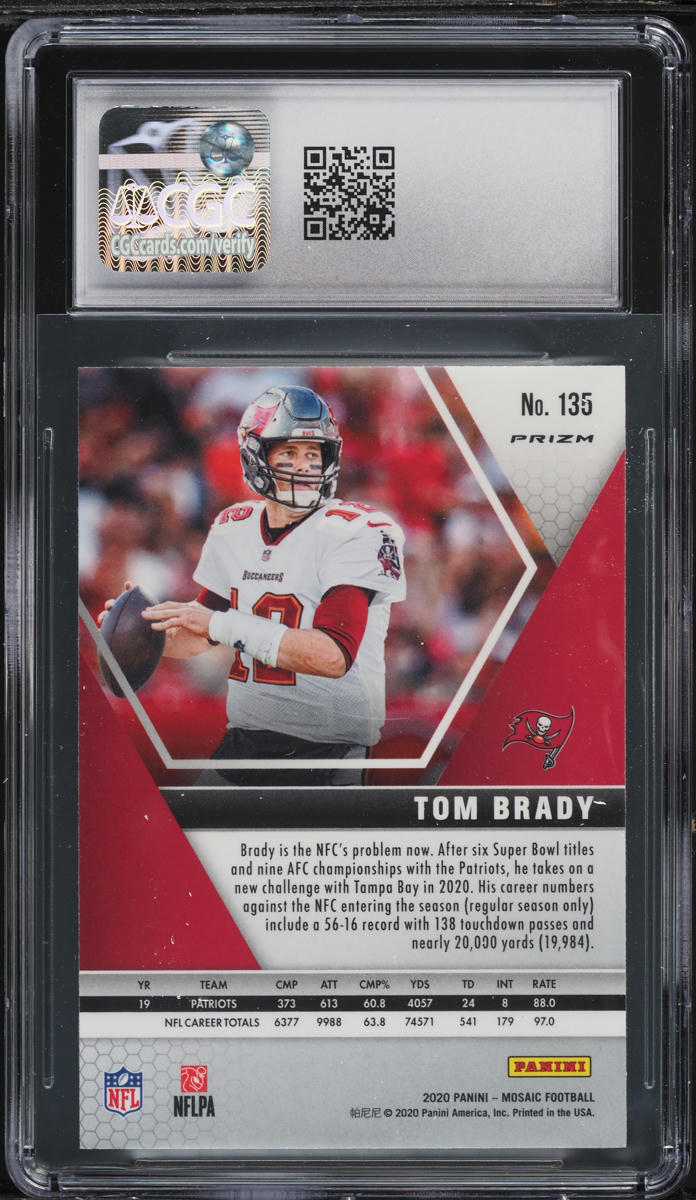 2020 Panini Mosaic Tom Brady #135 CSG 10 GEM MINT
