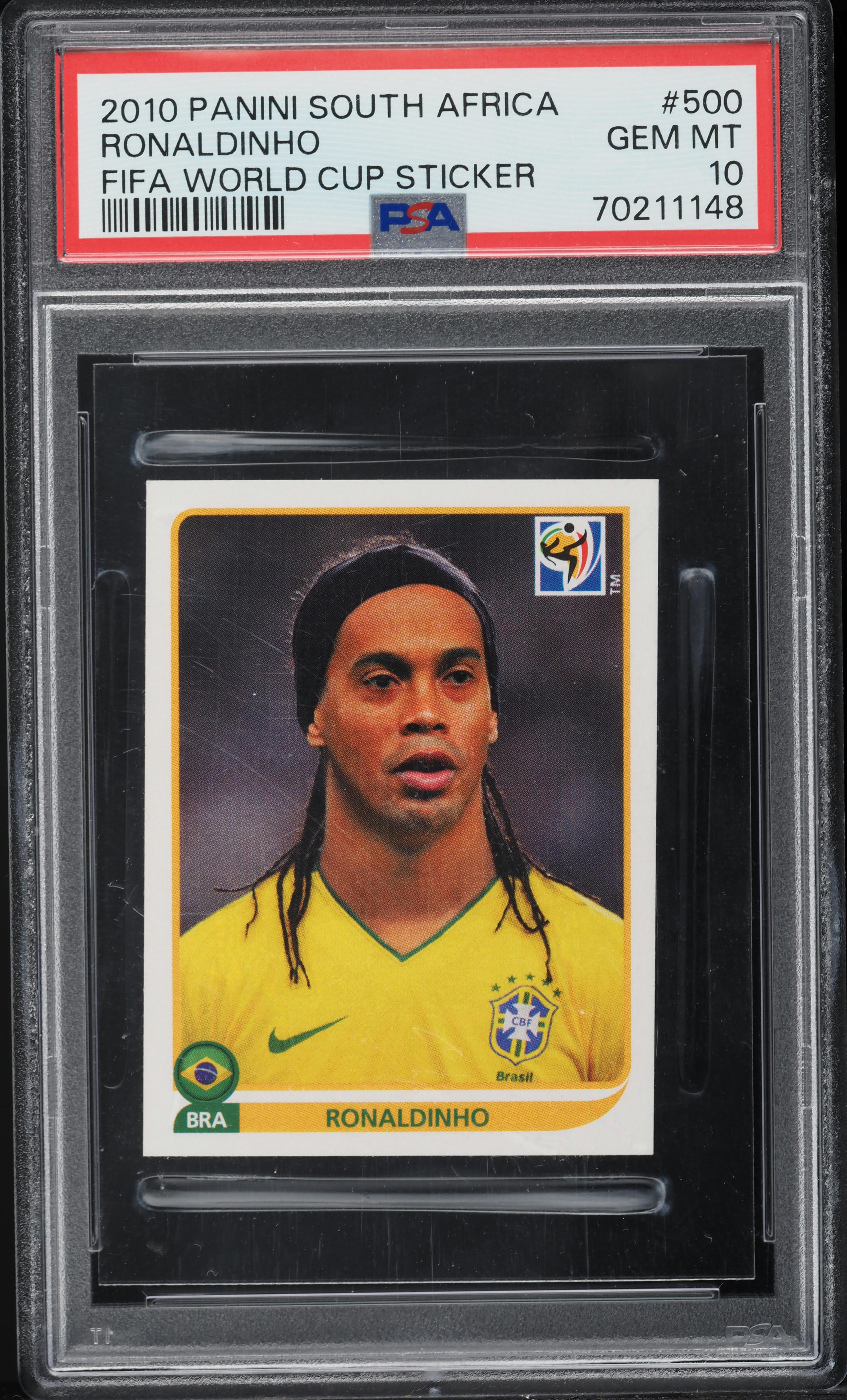 2010 Panini South Africa FIFA World Cup Sticker Ronaldinho #500