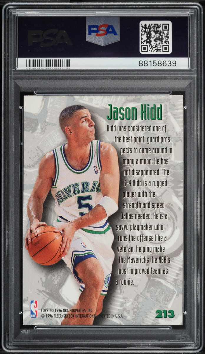 1995 Metal Nuts & Bolts Jason Kidd #213 PSA 9 MINT