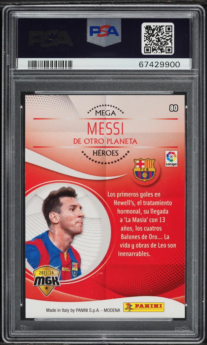 2015 Panini Mega Cracks Liga BBVA Lionel Messi #80 PSA 8 NM-MT on