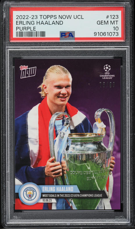 2022 Topps Now UEFA Champions League Purple Erling Haaland /99