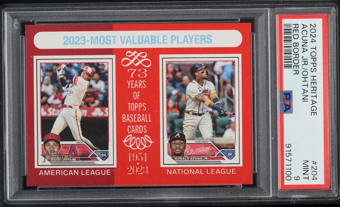 2024 Topps Heritage Red Border Ronald Acuna Jr. Shohei Ohtani #204 PSA ...