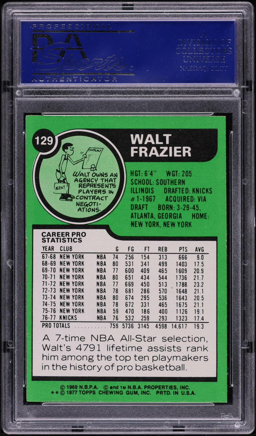 1977 Topps Basketball Walt Frazier #129 PSA 9 MINT