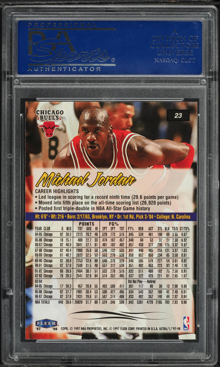 1997 Ultra Basketball Michael Jordan #23 PSA 10 GEM MINT