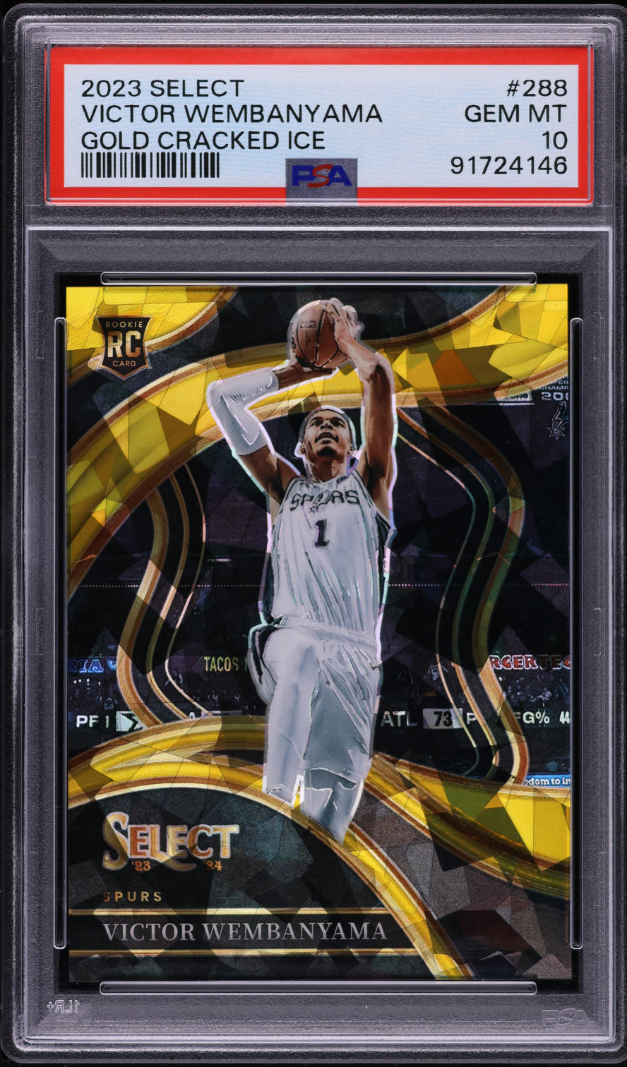 2023 Select Courtside Gold Cracked Ice Victor Wembanyama ROOKIE /10 #288 PSA 10