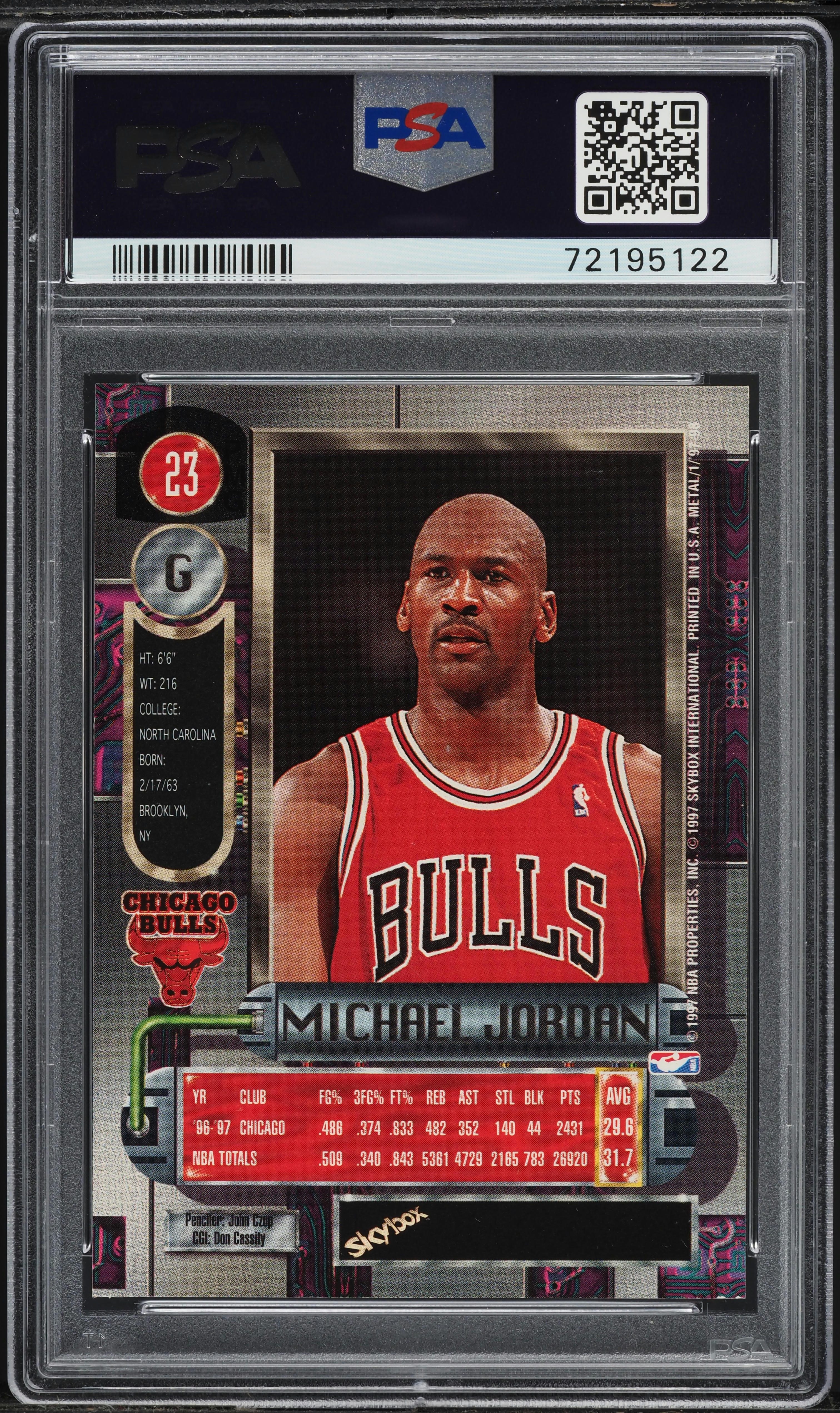 1997 Metal Universe Michael Jordan #23 PSA 9 MINT on Fanatics Collect
