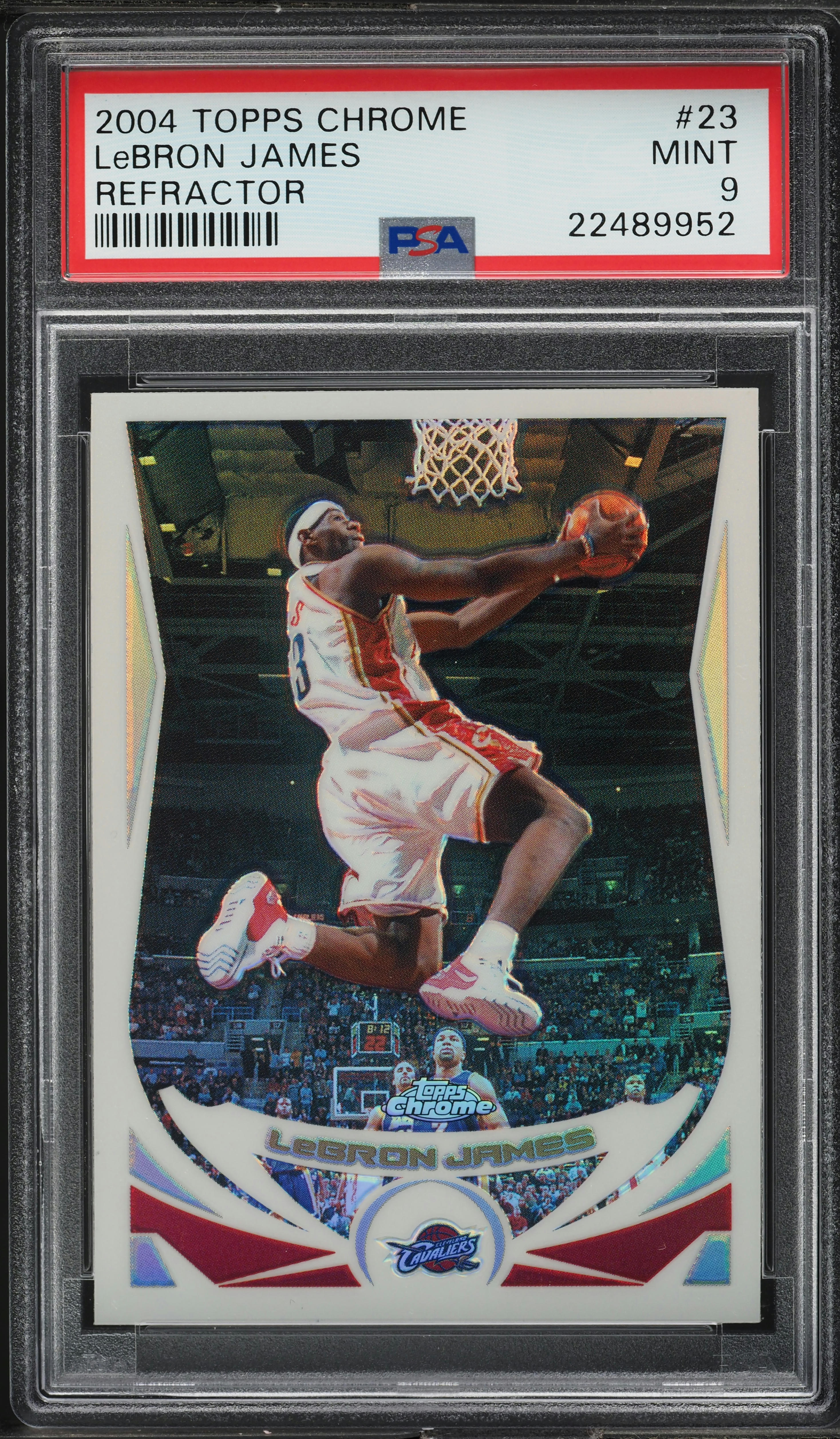 2004 Topps Chrome Refractor LeBron James #23 PSA 9 MINT on