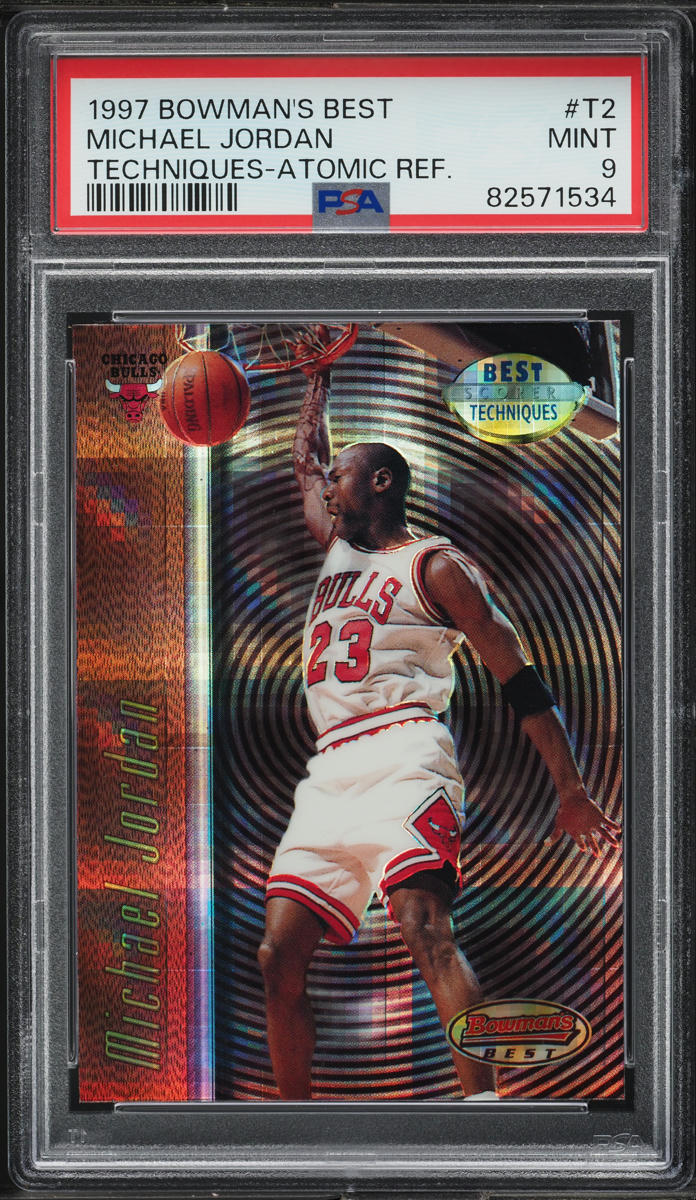 1997 Bowman's Best Techniques Atomic Refractor Michael Jordan #T2 PSA 9 MINT