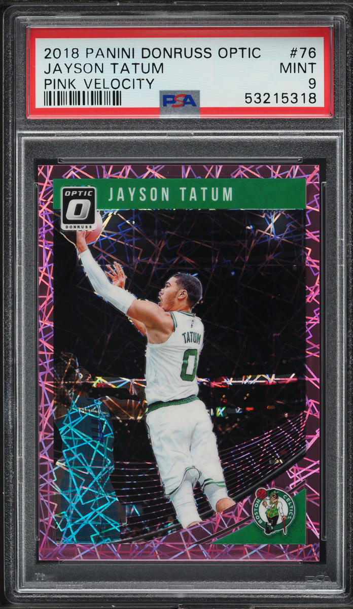 2018 Donruss Optic Pink Velocity Jayson Tatum /79 #76 PSA 9 MINT