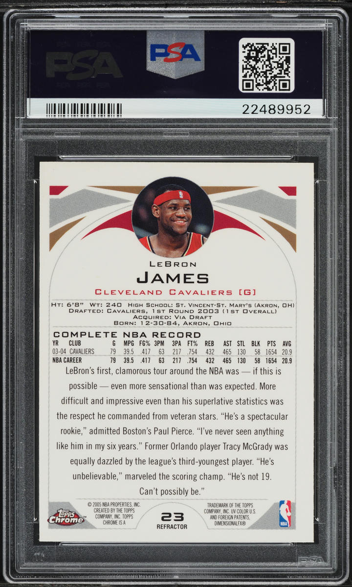 2004 Topps Chrome Refractor LeBron James #23 PSA 9 MINT on