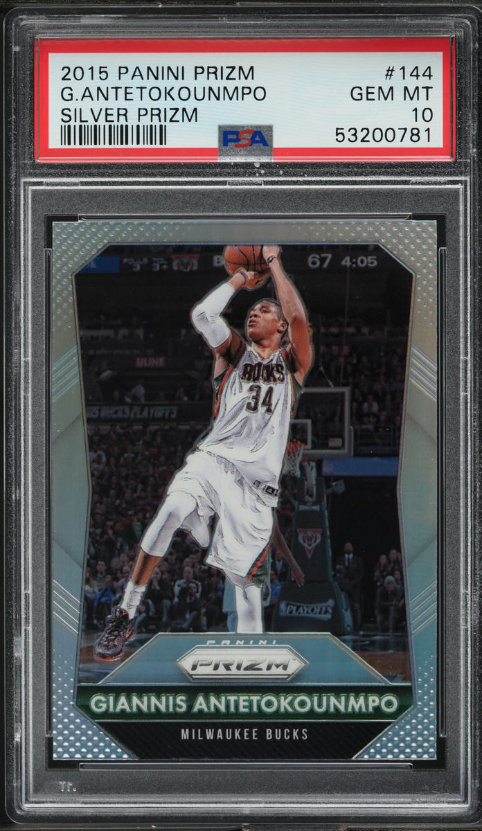 2015 Panini Prizm Silver Giannis Antetokounmpo #144 PSA 10 GEM MINT