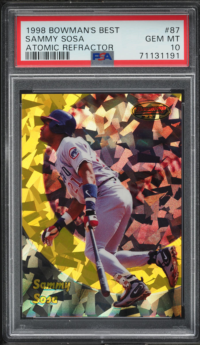 1998 Bowman's Best Atomic Refractor Sammy Sosa /100 #87 PSA 10 GEM MINT
