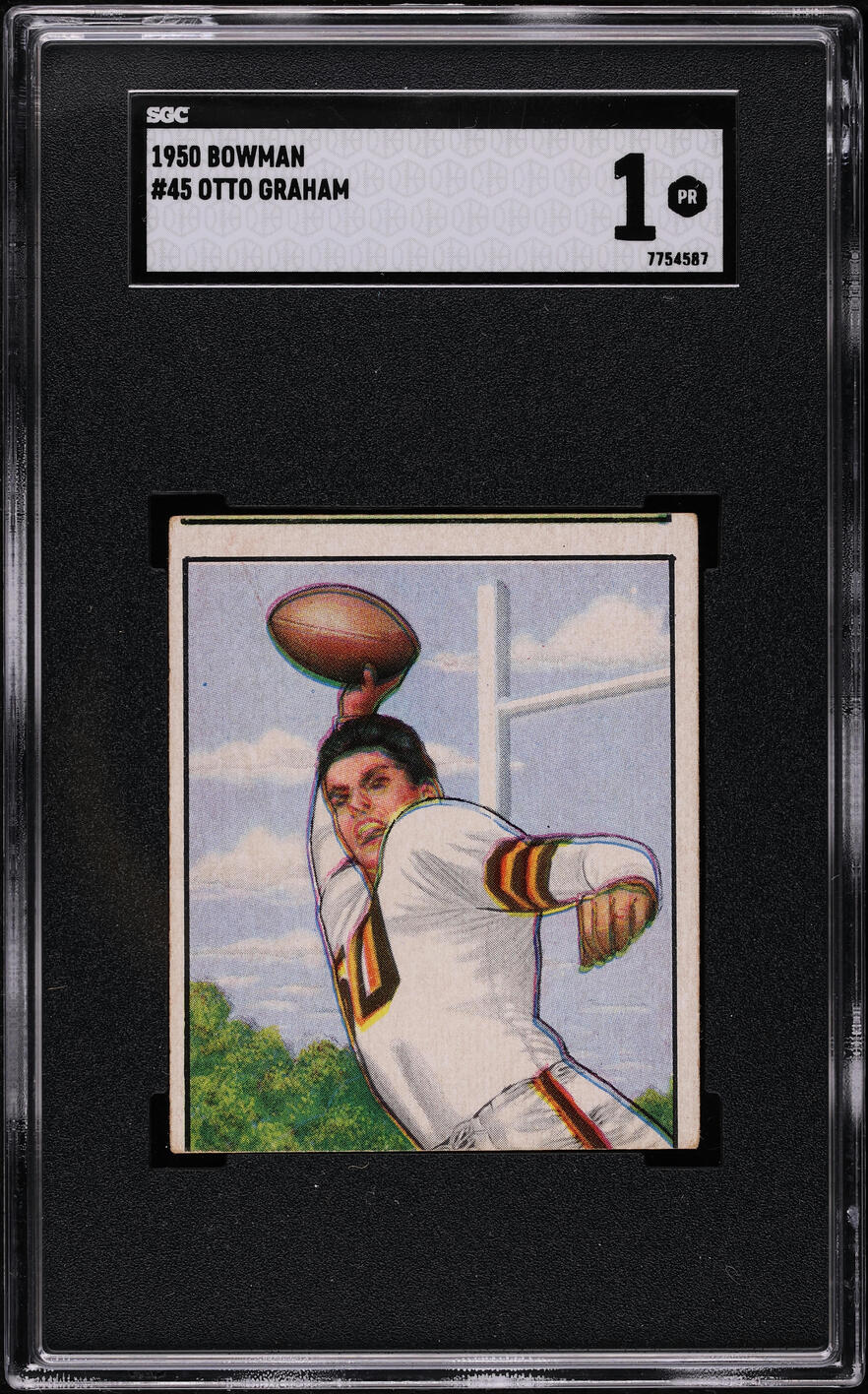 1950 Bowman Football Otto Graham ROOKIE #45 SGC 1 PR