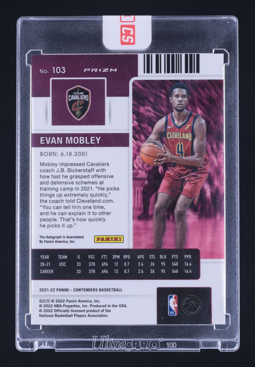 2021 Panini Contenders Variation Premium Evan Mobley ROOKIE AUTO #103 MBA AUTH