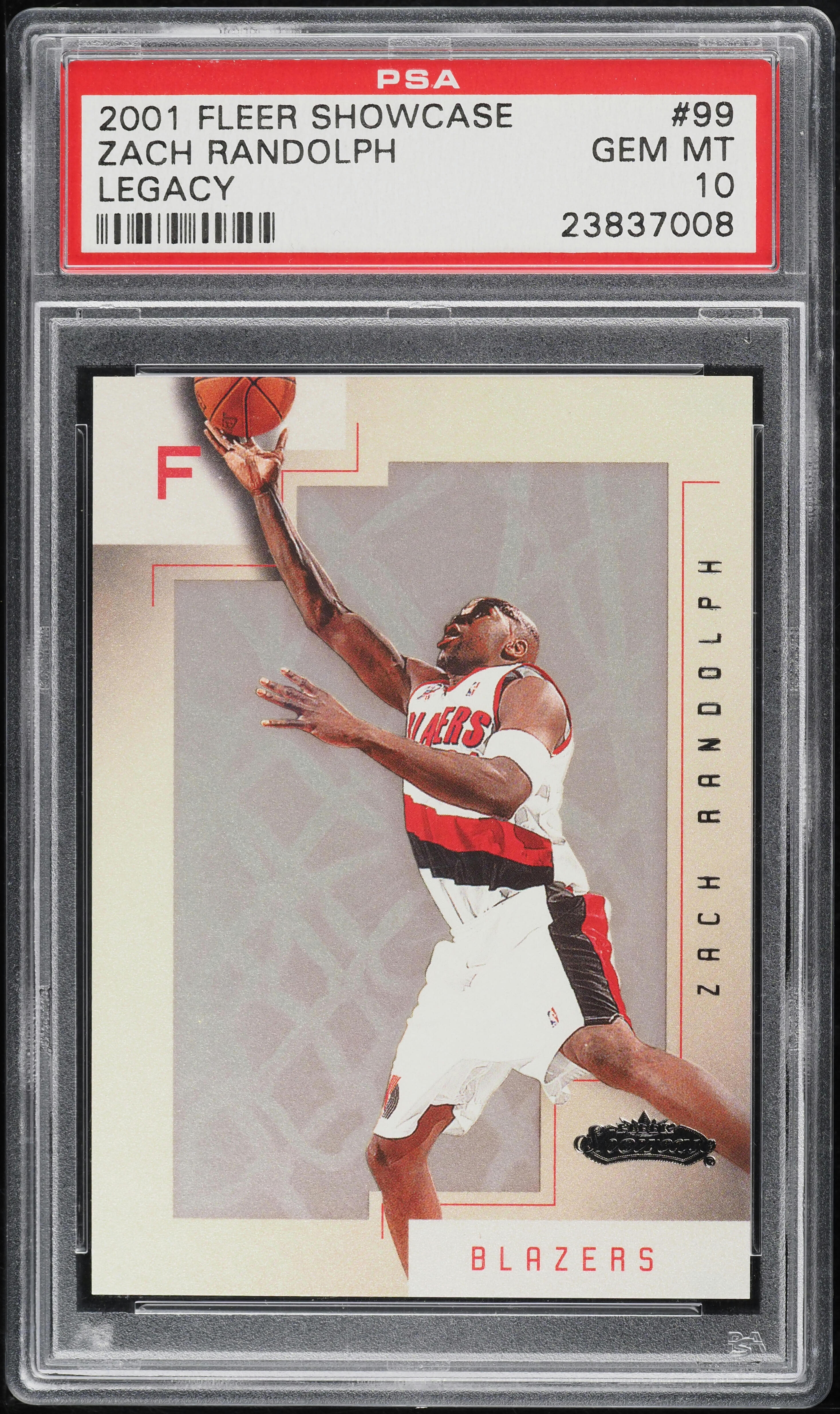 2001 Fleer Showcase Legacy Zach Randolph ROOKIE /50 #99 PSA 10 GEM 