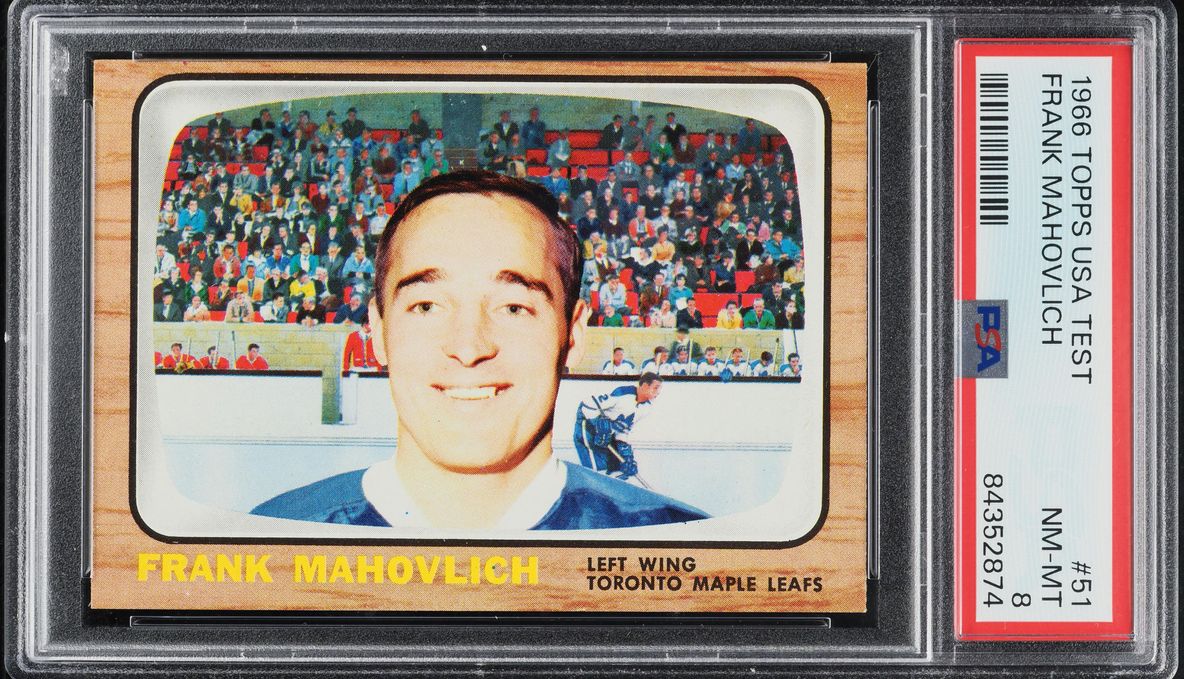 1966 Topps USA Test Hockey Frank Mahovlich #51 PSA 8 NM-MT