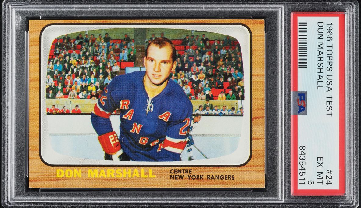 1966 Topps USA Test Hockey Don Marshall #24 PSA 6 EXMT