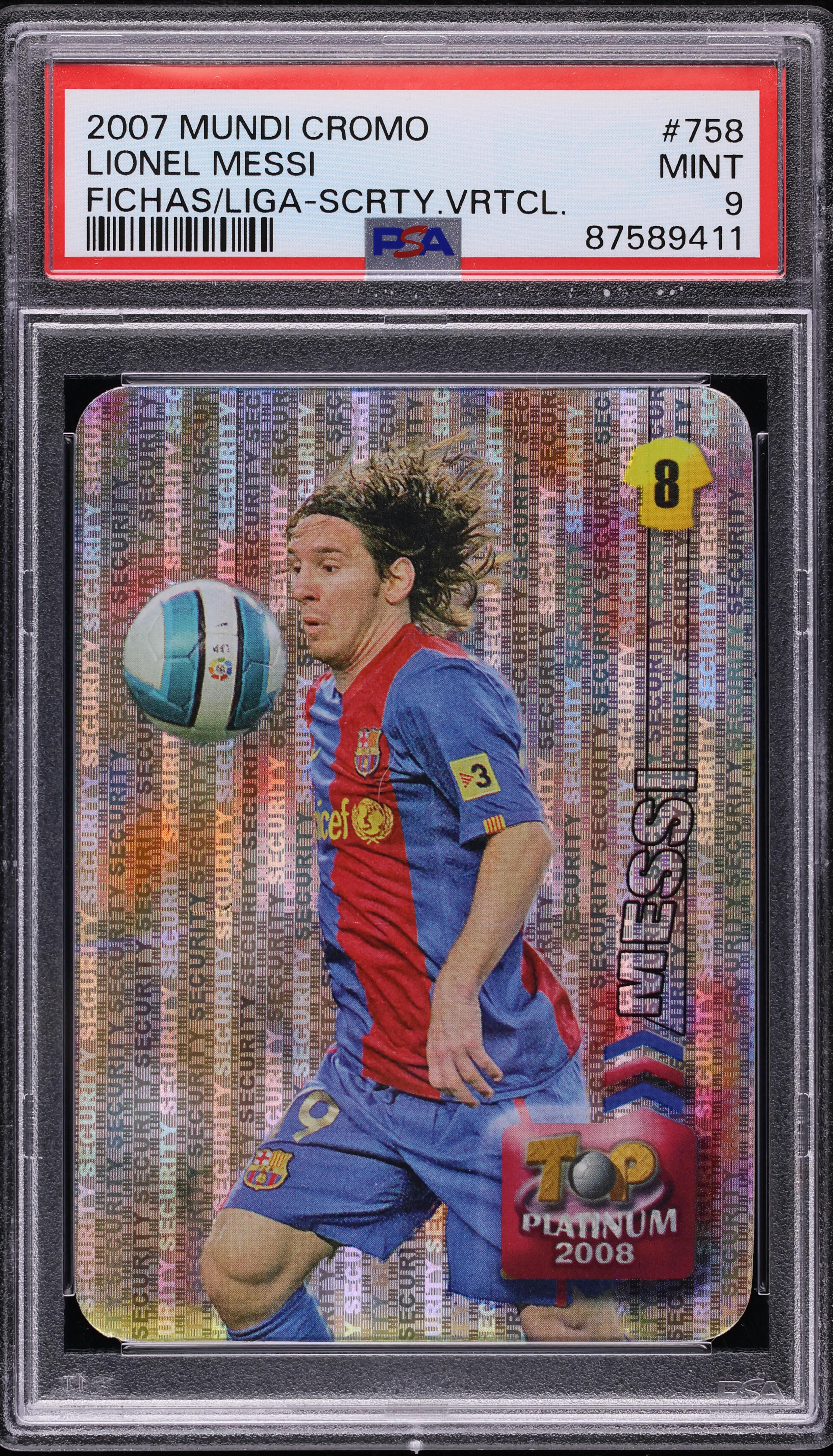 2007 Mundi Cromo Las Fichas De La Liga Security Vertical Lionel