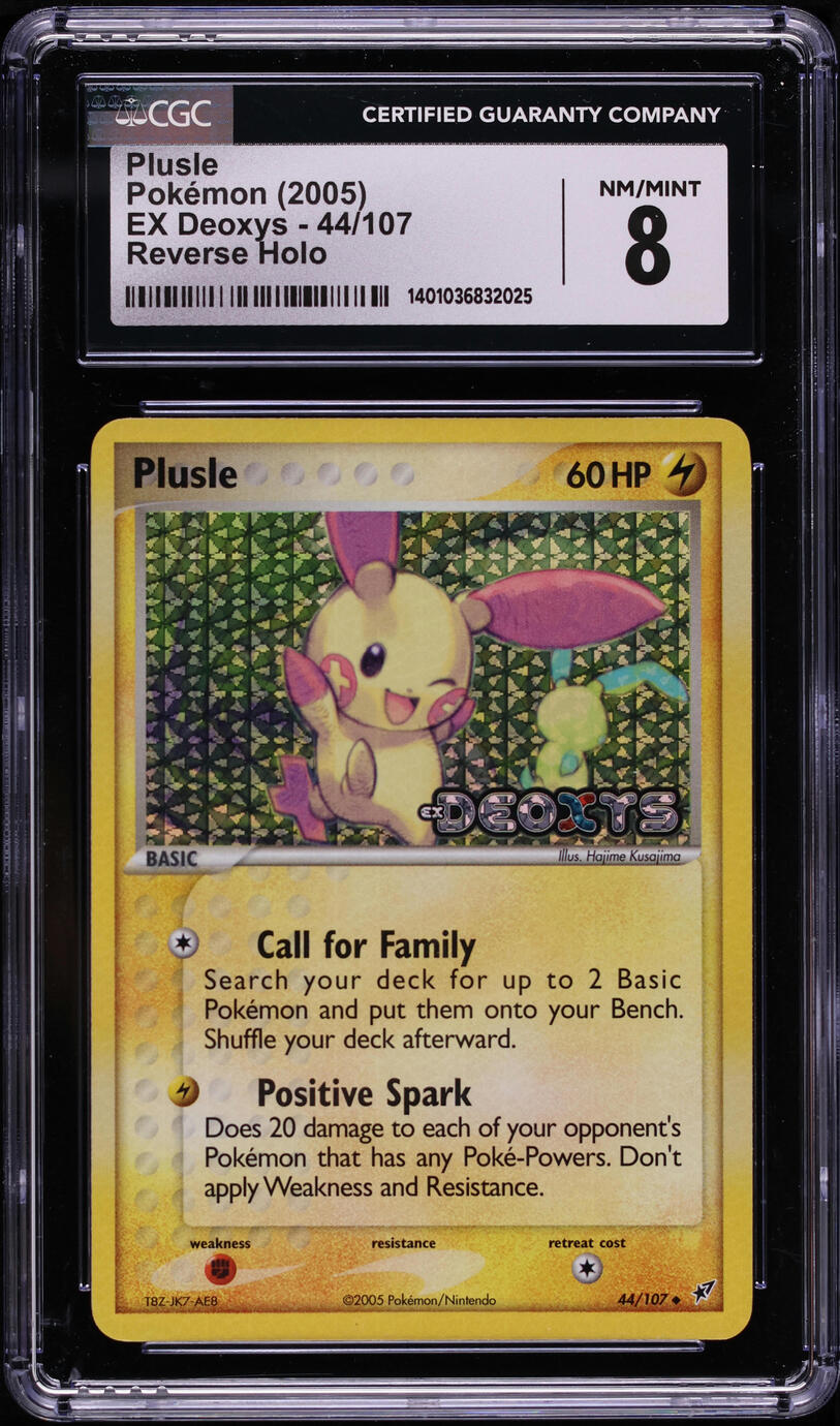 2005 Pokemon EX Deoxys Reverse Holo Plusle #44 CGC 8 NM-MT