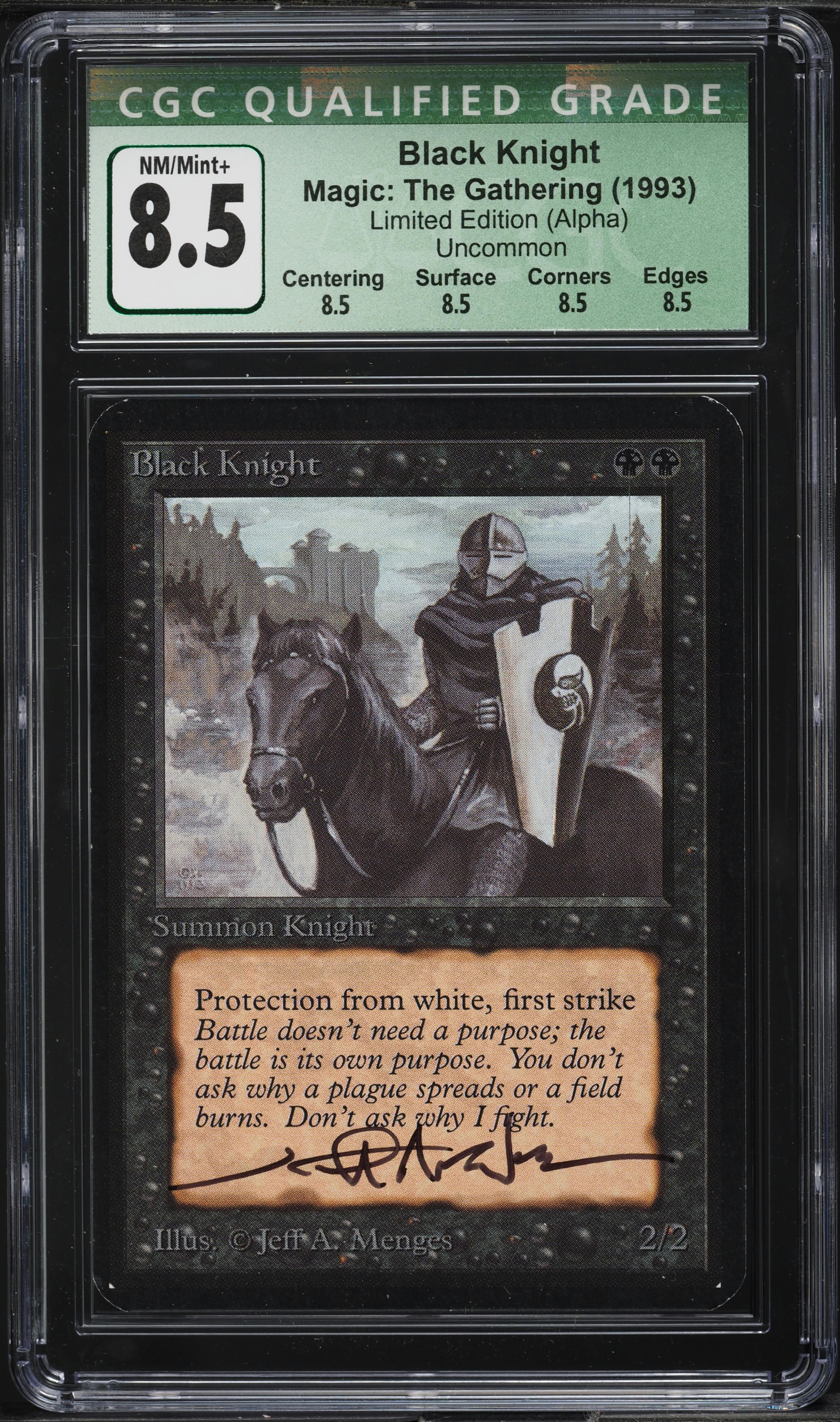 1993 Magic The Gathering MTG Alpha Black Knight AUTO CGC Qualified