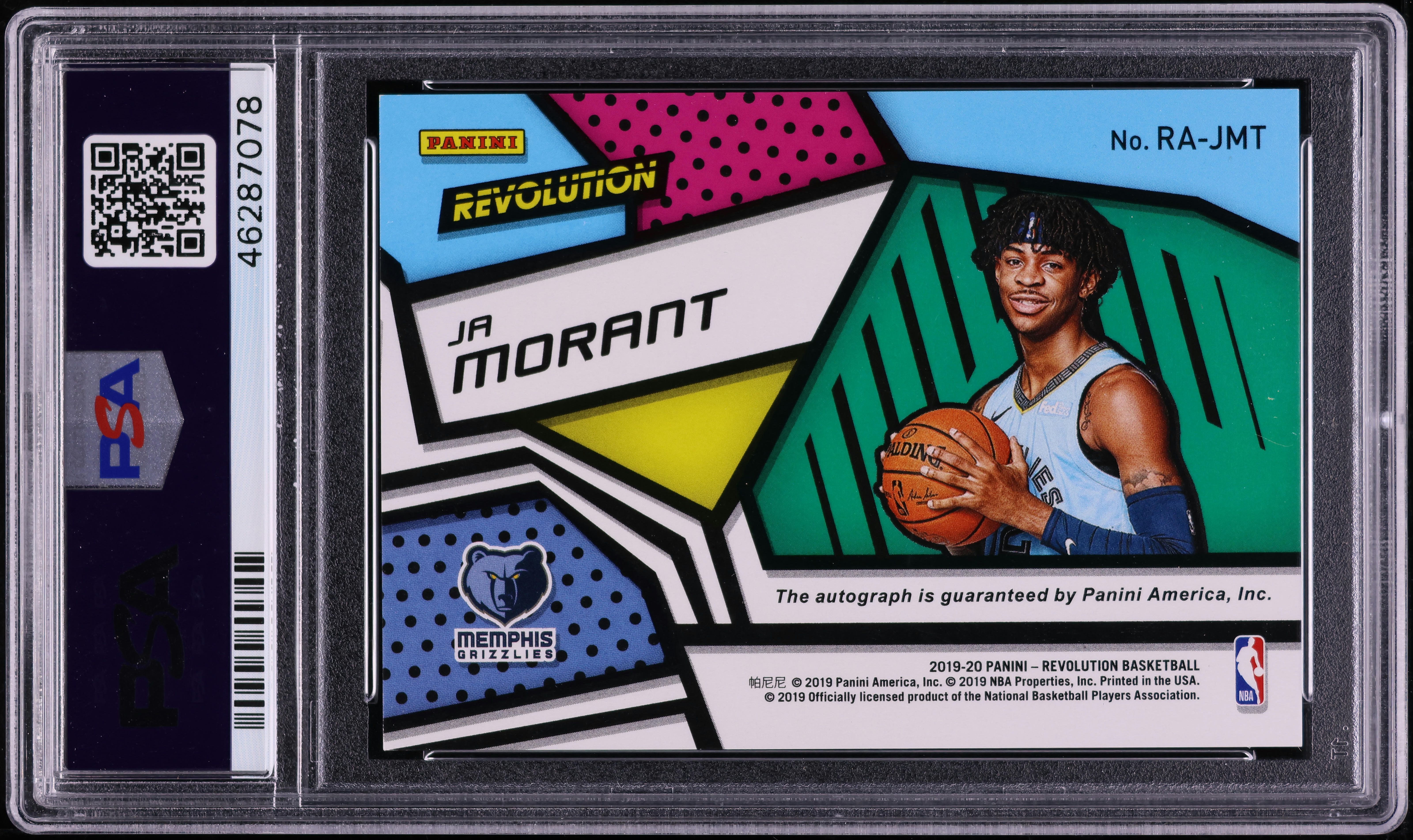 2019 Panini Revolution Ja Morant ROOKIE AUTO #RA-JMT PSA 10 GEM