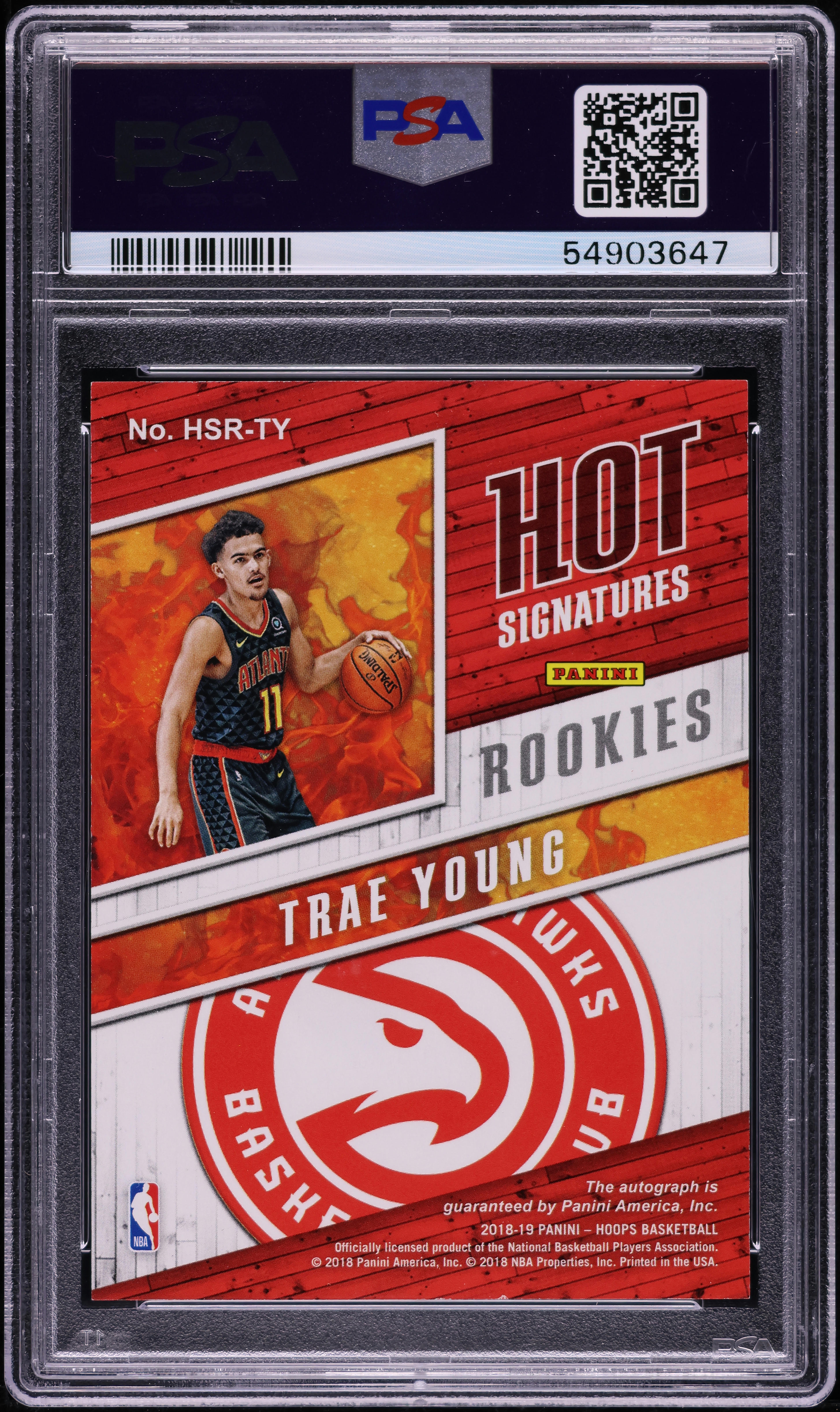 2018 Hoops Hot Trae Young ROOKIE AUTO #HSR-TY PSA 9 MINT on