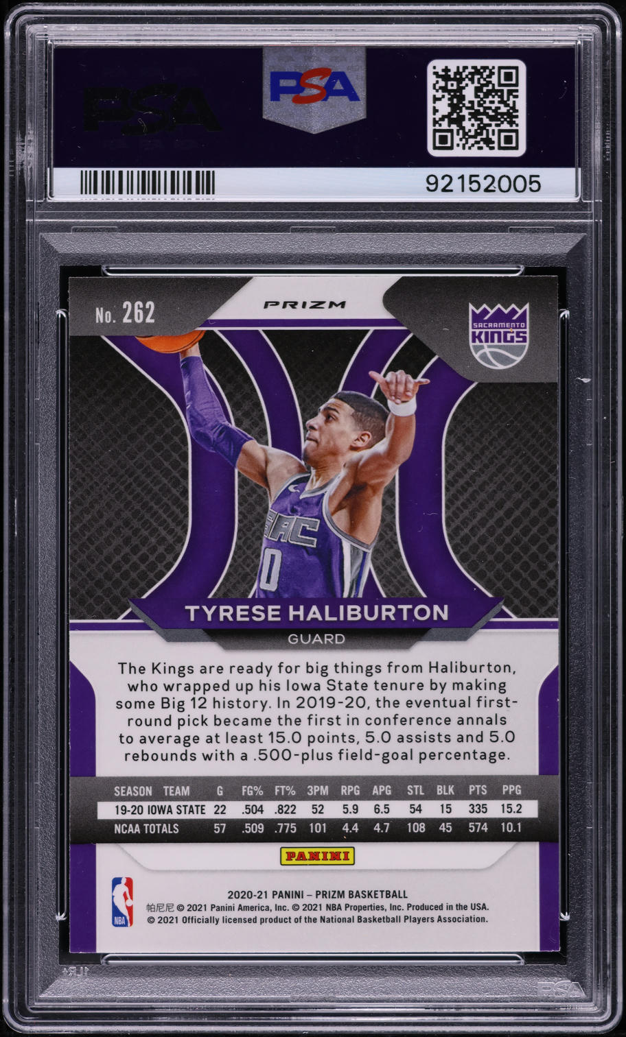 2020 Panini Prizm Red White Blue Tyrese Haliburton ROOKIE #262 PSA 10 GEM MINT