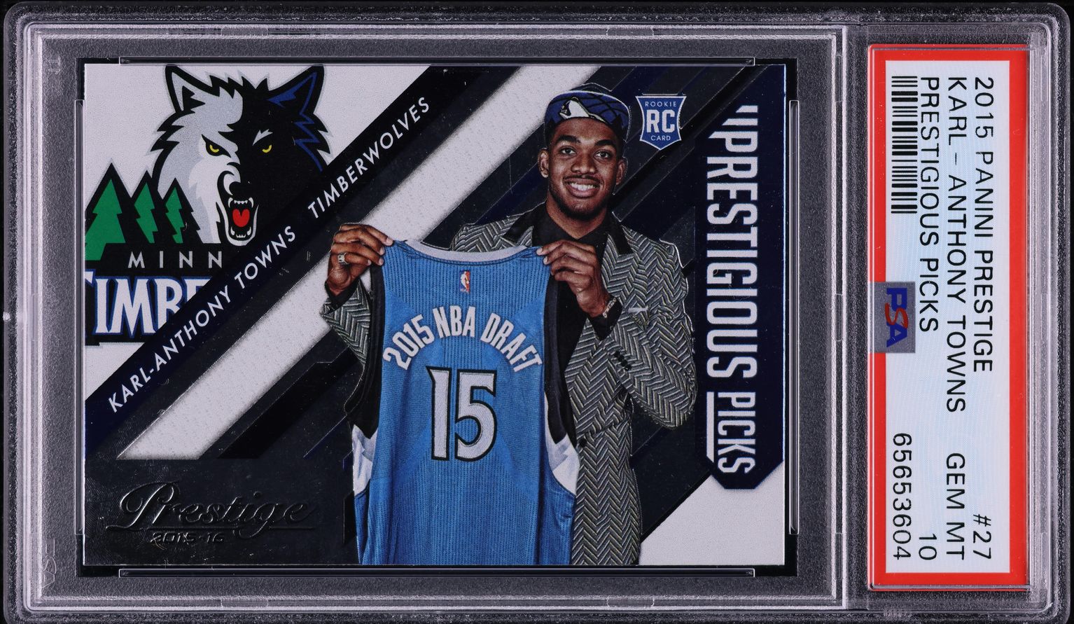 2015 Panini Prestige Prestigious Picks Karl-Anthony Towns ROOKIE #27 PSA 10 GEM