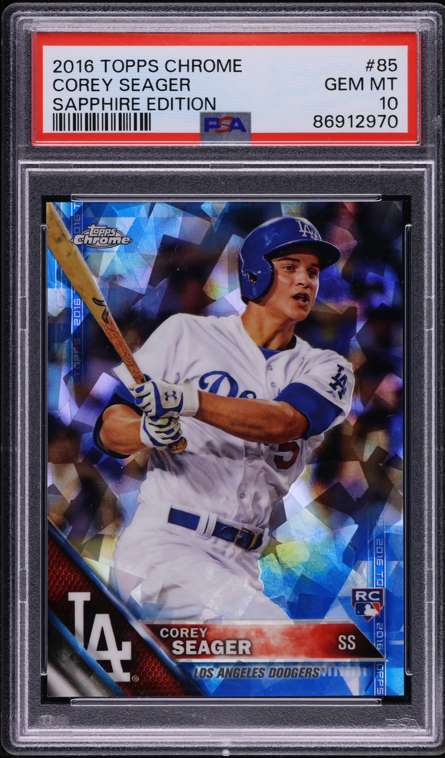 2016 Topps Chrome Sapphire Edition Corey Seager ROOKIE #85 PSA 10