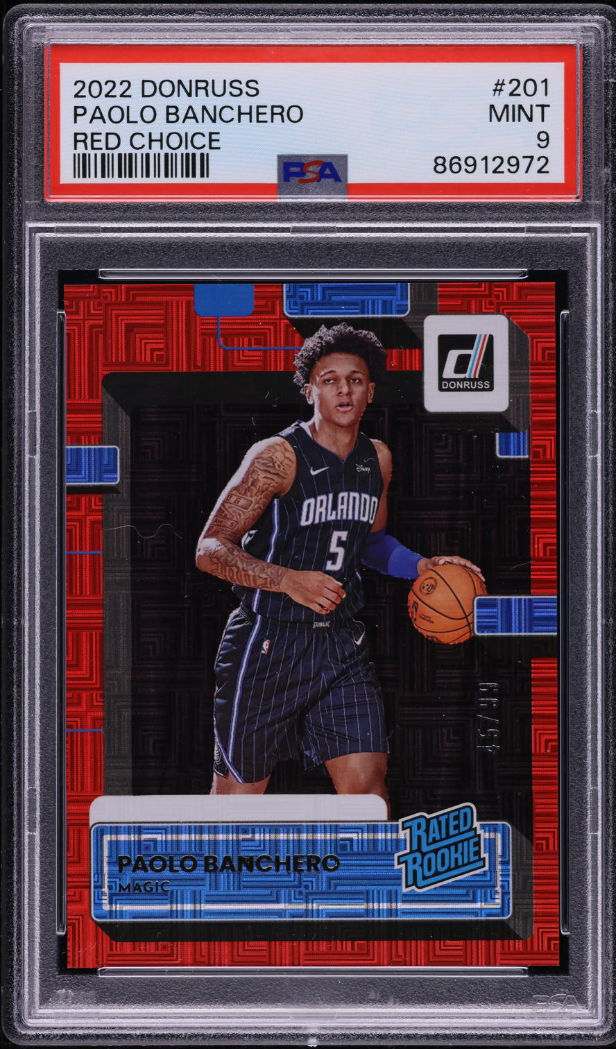 2022 Donruss Red Choice Paolo Banchero ROOKIE /99 #201 PSA 9 MINT