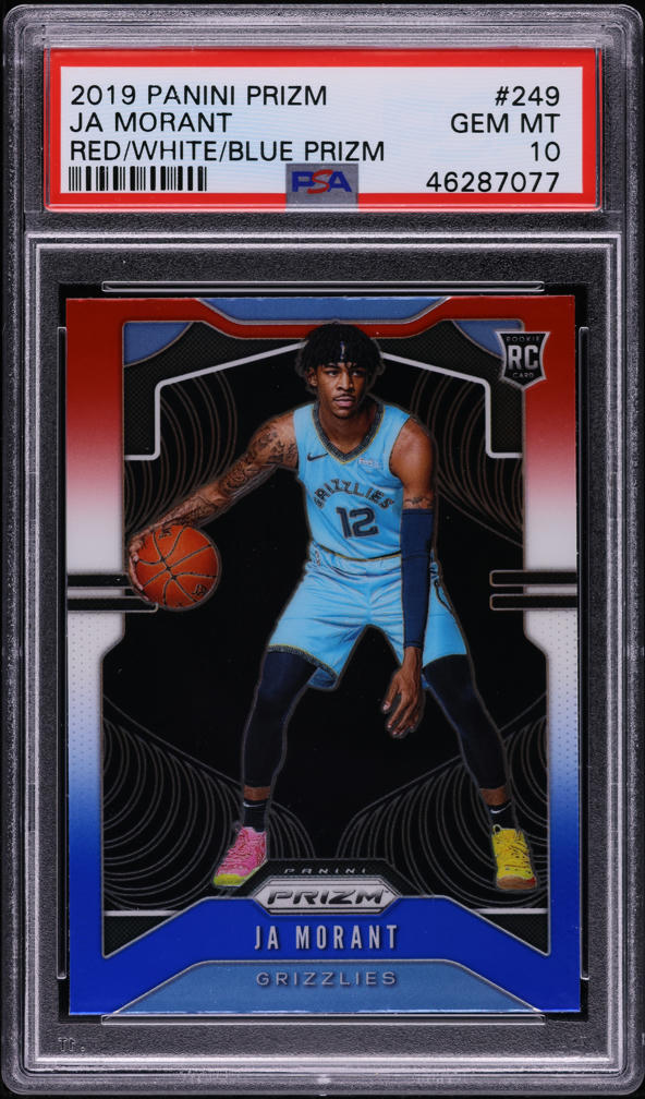 2019 Panini Prizm Red White Blue Ja Morant ROOKIE #249 PSA 10 GEM