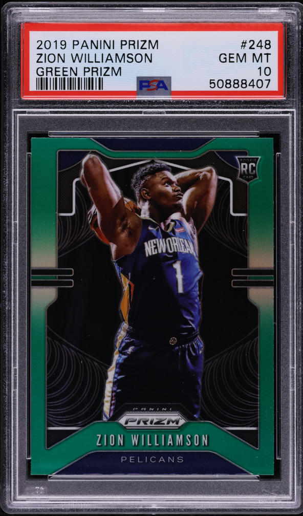 2019 Panini Prizm Green Zion Williamson ROOKIE #248 PSA 10 GEM